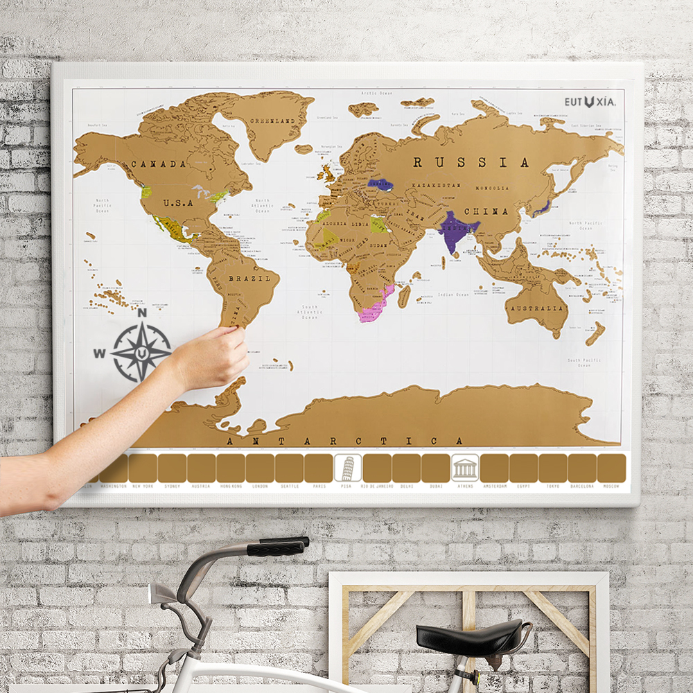 world map for travelers to track Accessorygeeks Com Eutuxia Travel Scratch World Map 34x20 Inch world map for travelers to track
